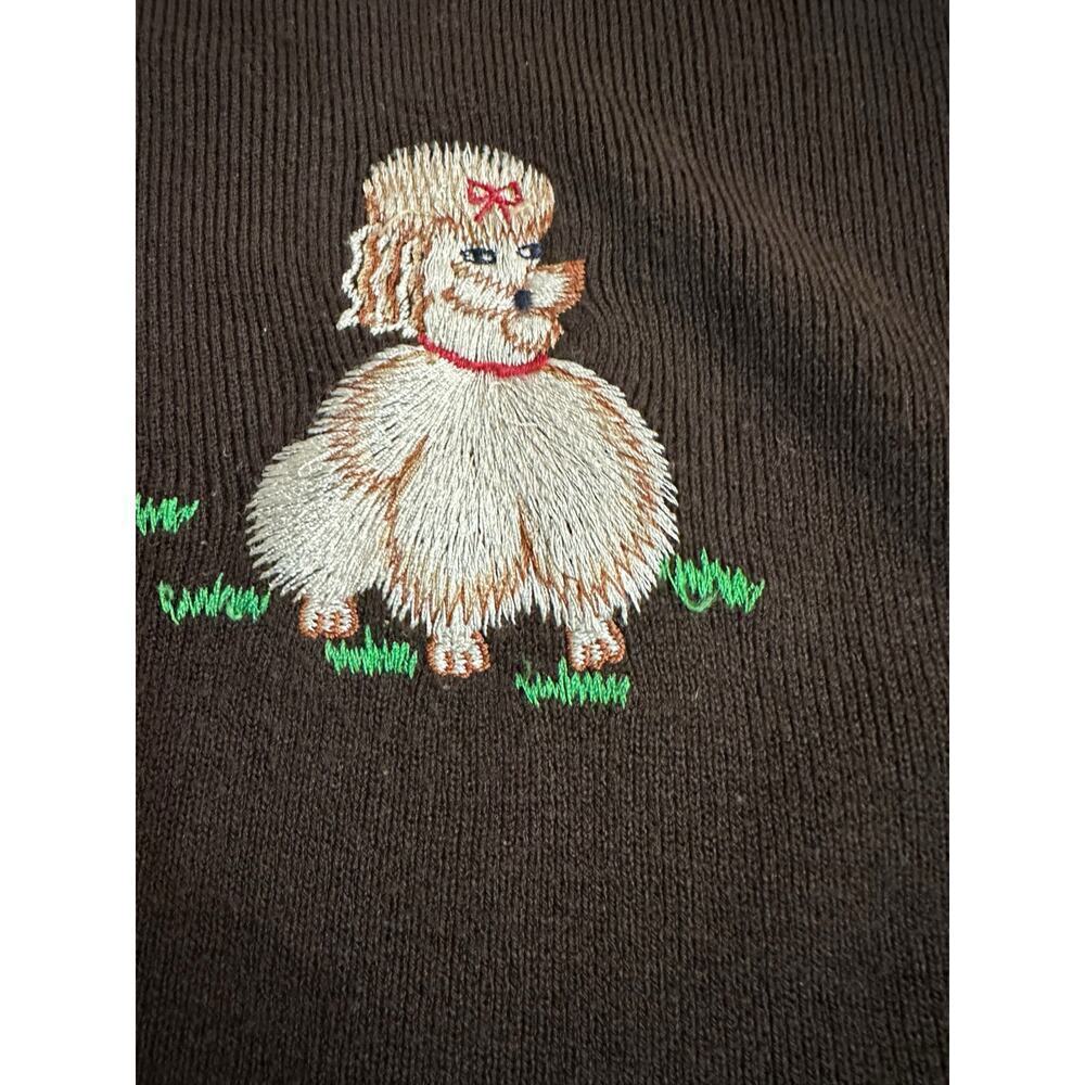Bonnie Lee By Leroy Women's Black poodle dog Pullover Sweater Size 40 - Picture 5 of 7